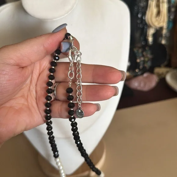 Charter Club Glass pearl and AB long Necklace - Picture 2 of 3